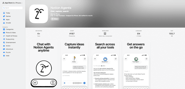 Notion Agents iOS app