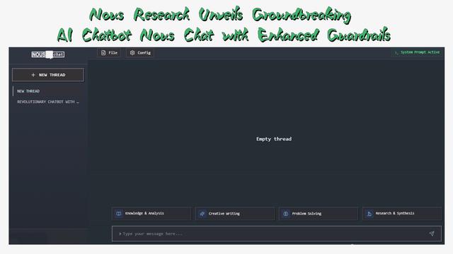 Nous Research が画期的なAIチャットボット Nous Chat を強化されたガードレールと共に発表