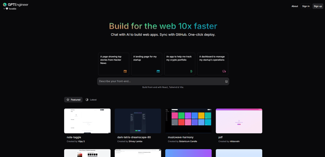GPT Engineer - AI-Powered Web App Builder