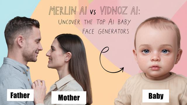 Merlin AI 對比 Vidnoz AI：揭示2024年10月頂級AI嬰兒臉部生成器