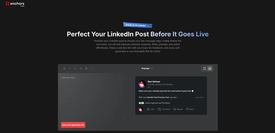 LinkedIn Post Preview Generator