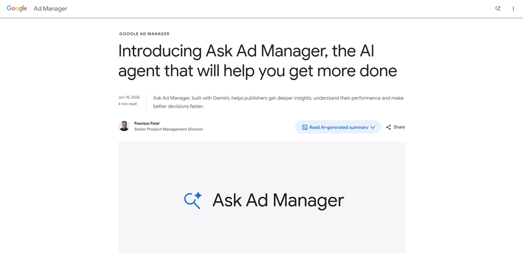 Ask Ad Manager by Google Ads