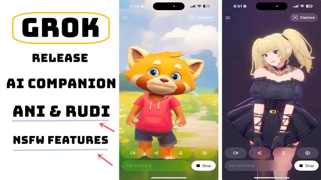 Grok выпускает AI Companion — Ani и Rudi с функциями NSFW
