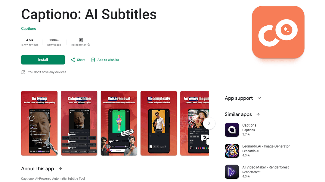 Captiono: AI Subtitles