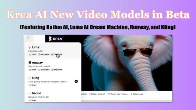 Novos Modelos de Vídeo da Krea AI em Beta: Apresentando Hailuo AI, Luma AI Dream Machine, Runway e Kling