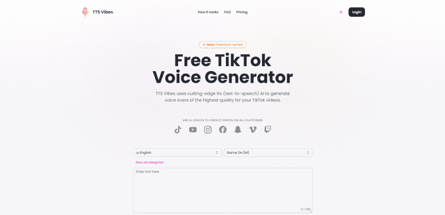 Free TikTok Voice Generator