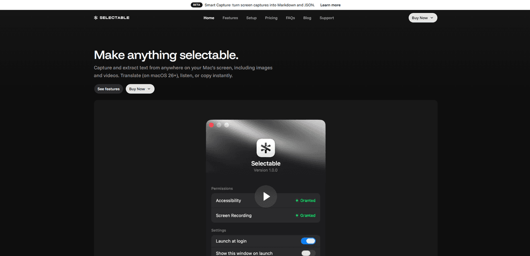 Selectable: OCR & Text Capture