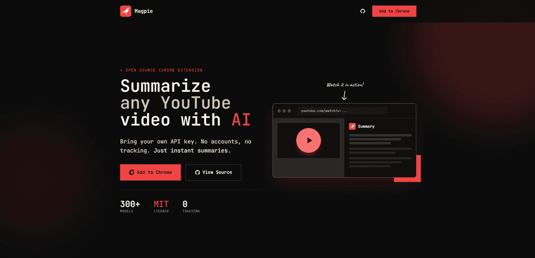 Magpie - YouTube Summarizer