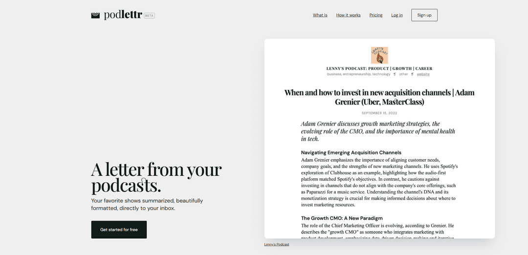 Podlettr—a letter from your podcasts.