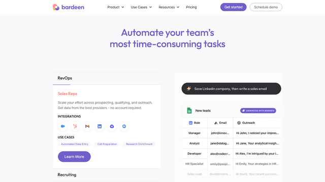 Bardeen.ai 評測：AI 驅動的工作流程自動化工具