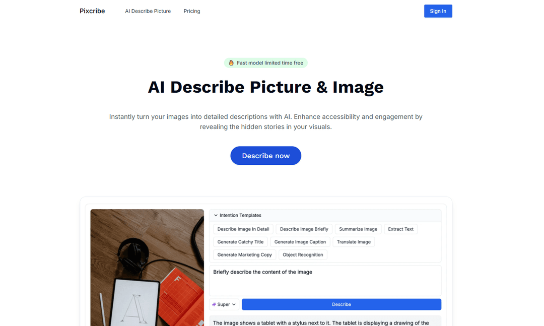 Pixcribe - AI Image Description Tool