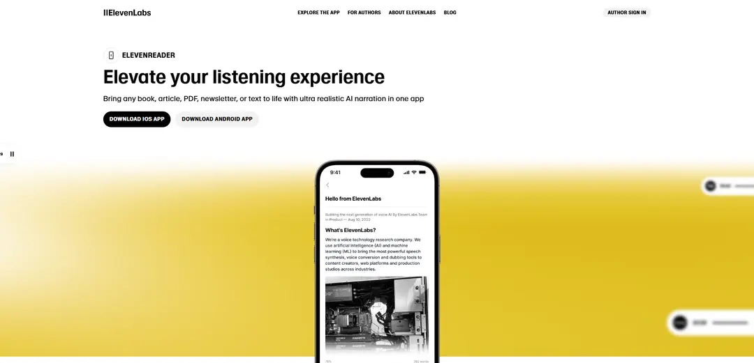 Elevenreader by ElevenLabs