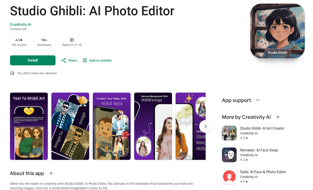 Studio Ghibli: AI Photo Editor