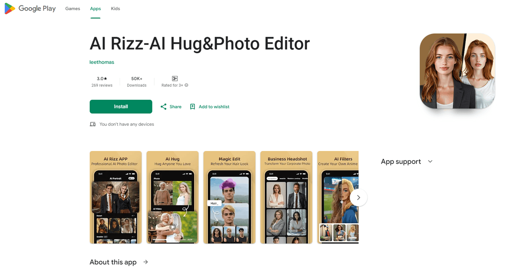 AI Rizz-AI Hug&Photo Editor