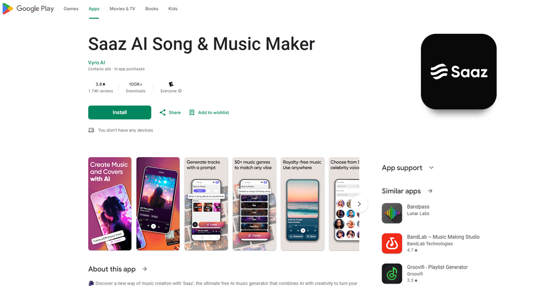 Saaz AI Song & Music Maker