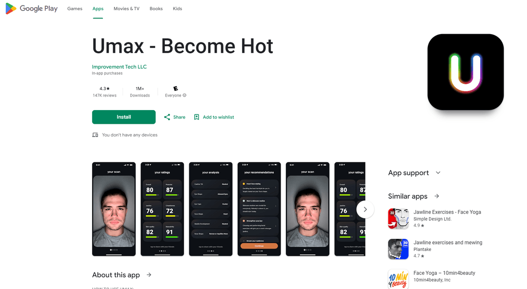 Umax - AI-Powered Selfie Analyzer for Attractiveness