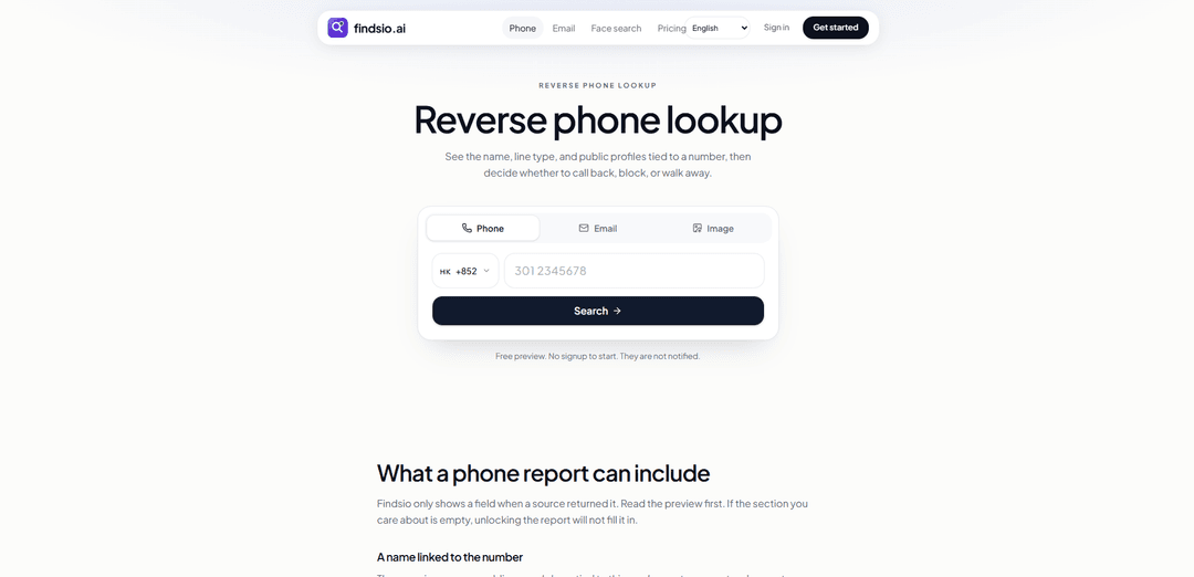 Findsio - Reverse Phone Number Lookup