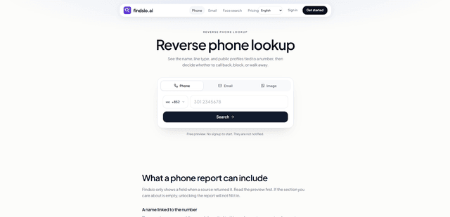Findsio - Reverse Phone Number Lookup