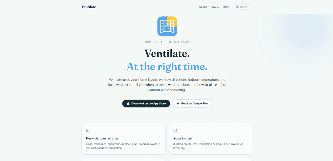 Ventilate · At the right time