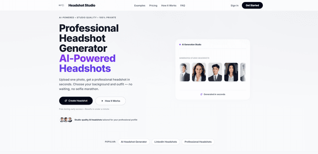 Headshot Studio - Generate Professional Headshots