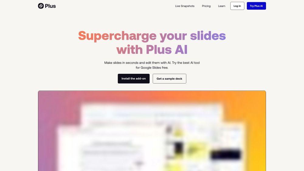 Plus AI Presentation Maker - Boost Your Slide Game