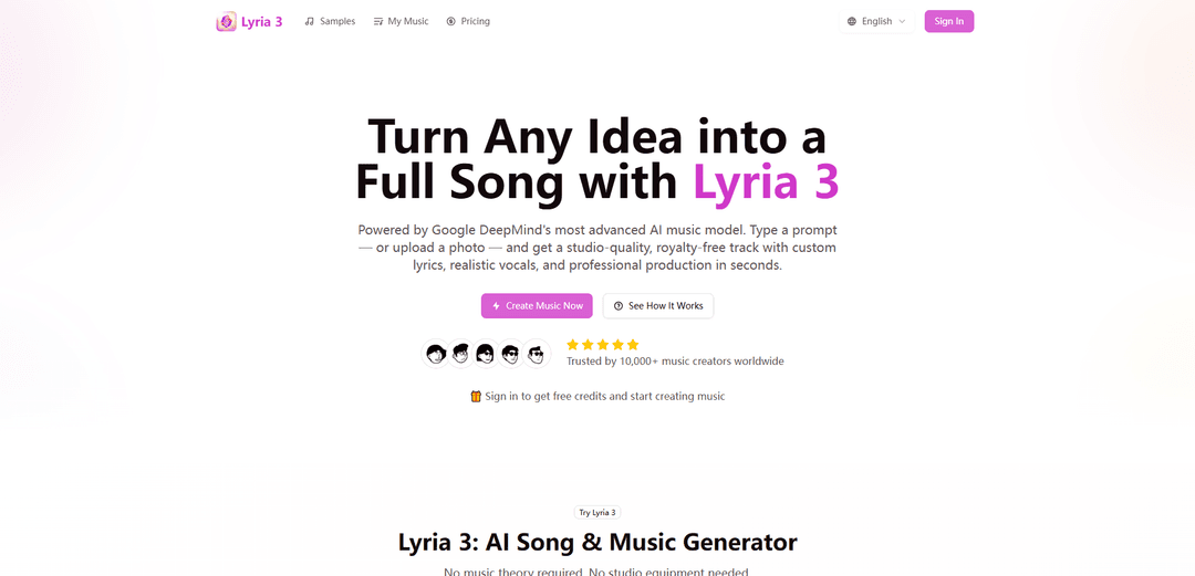 Lyria 3 Pro - AI Song & Music Generator