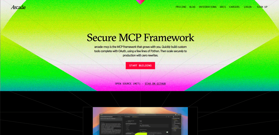 Secure MCP Framework by Arcade.dev