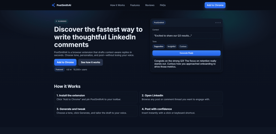 PostSmithAI — AI-Powered LinkedIn Posts
