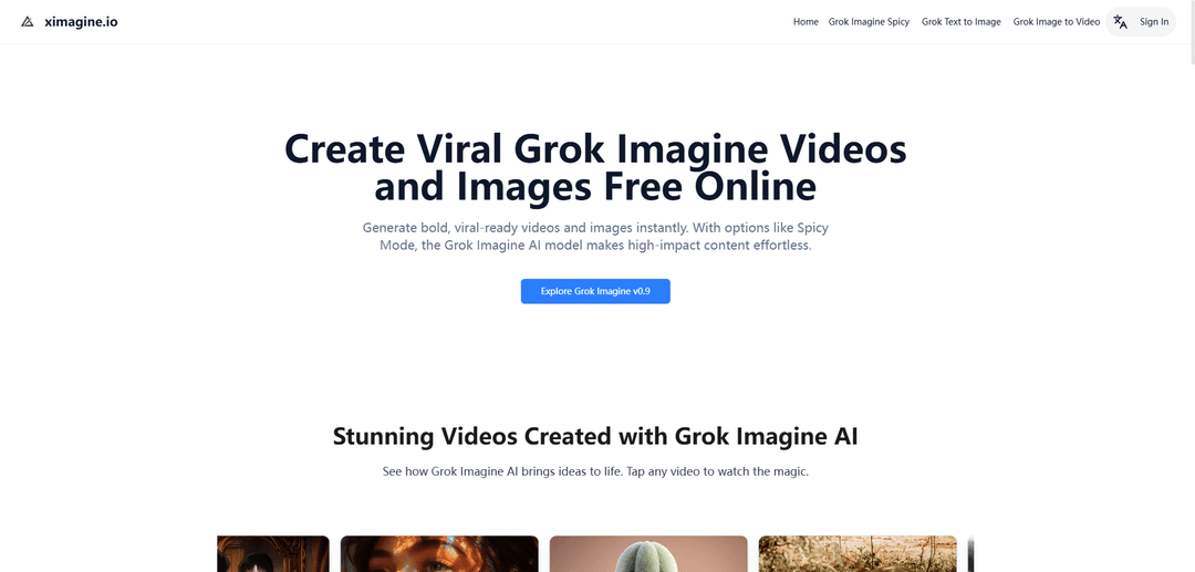 XImagine.io:Free Grok Imagine Video Generator