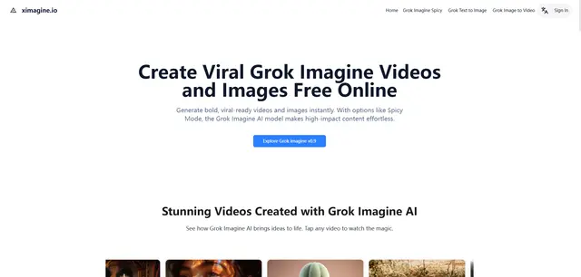 XImagine.io:Free Grok Imagine Video Generator