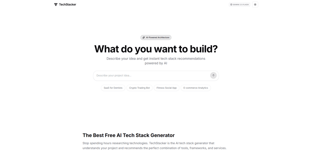 TechStacker – AI Tech Stack Generator
