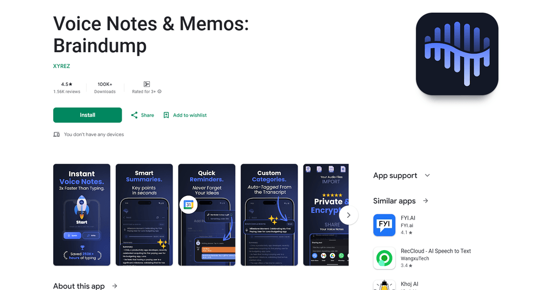 Voice Notes & Memos: Braindump