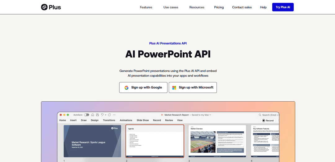Plus AI Presentations API