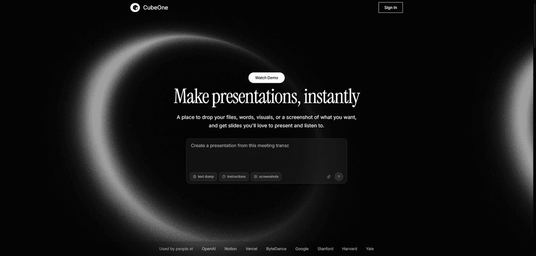 Presentation 2.0 by CubeOne