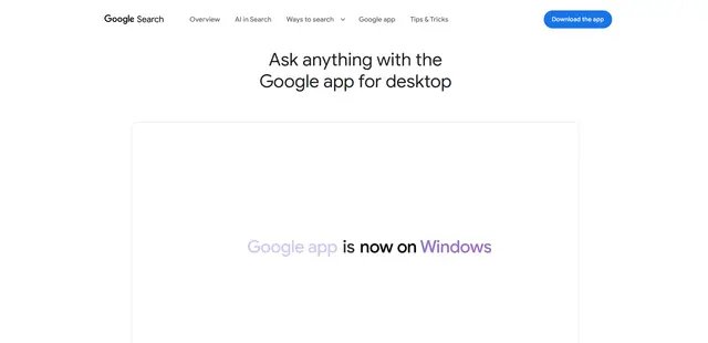 Google app for desktop